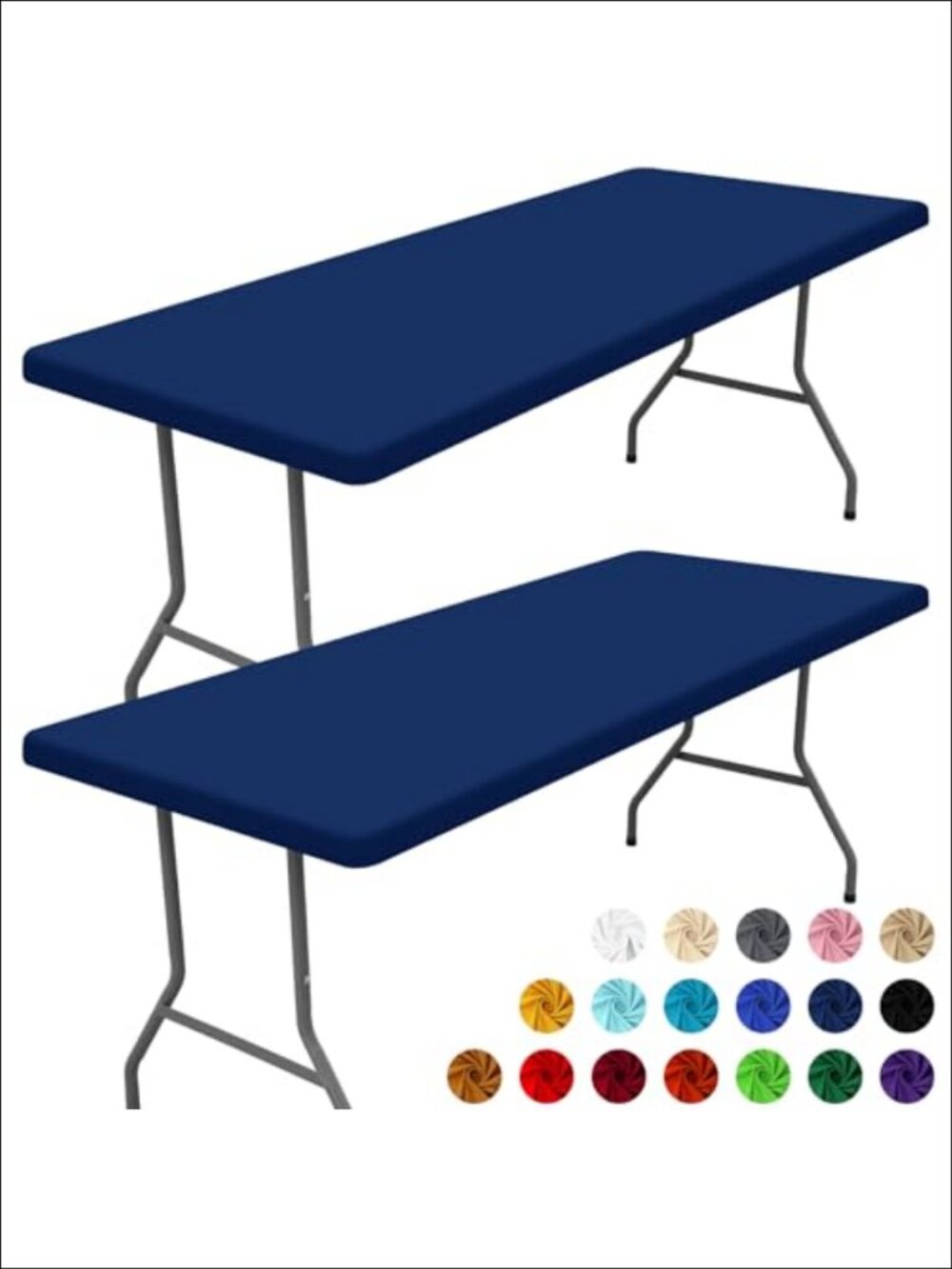2 Pack Stretch Spandex Fitted Tablecloth 6FT Elastic Waterproof